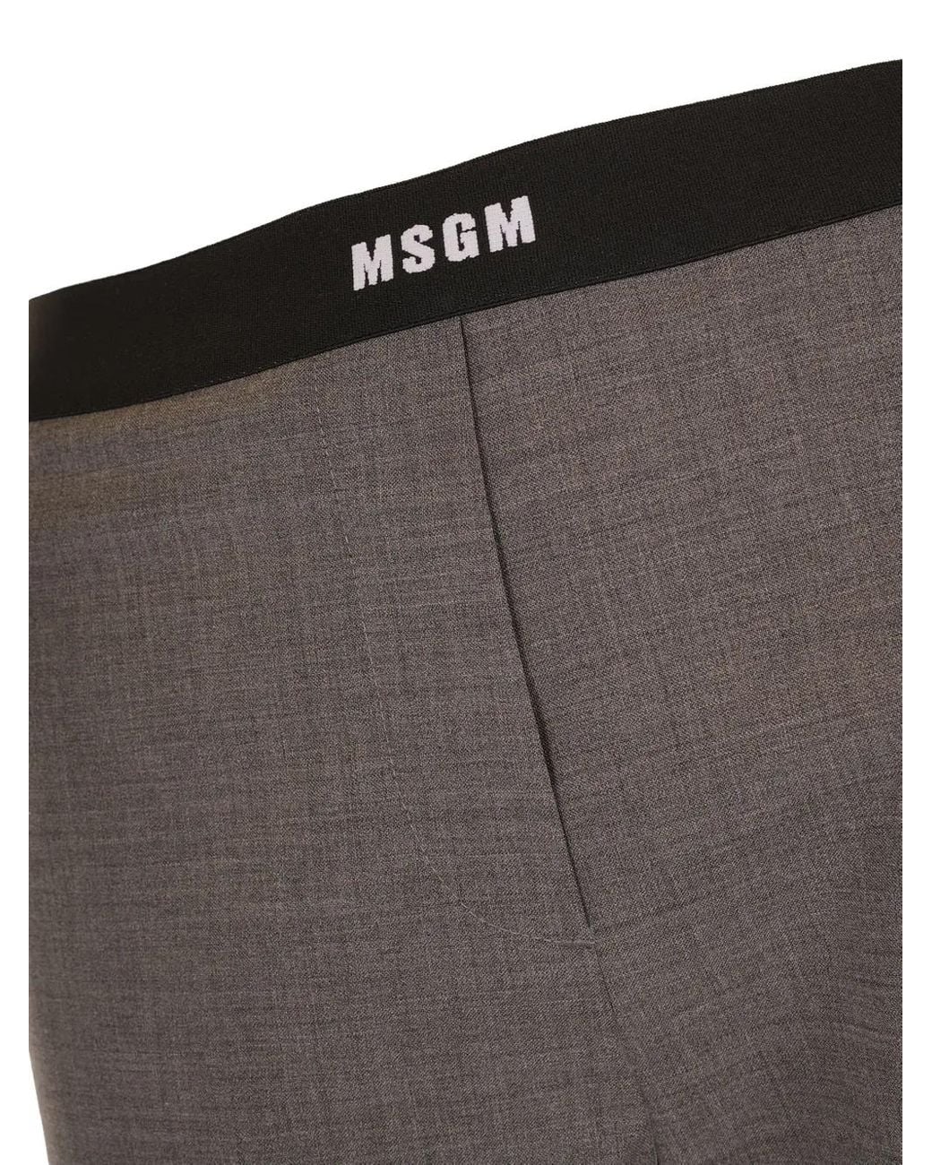 Pantalon À Taille À Logo MSGM en coloris Gray