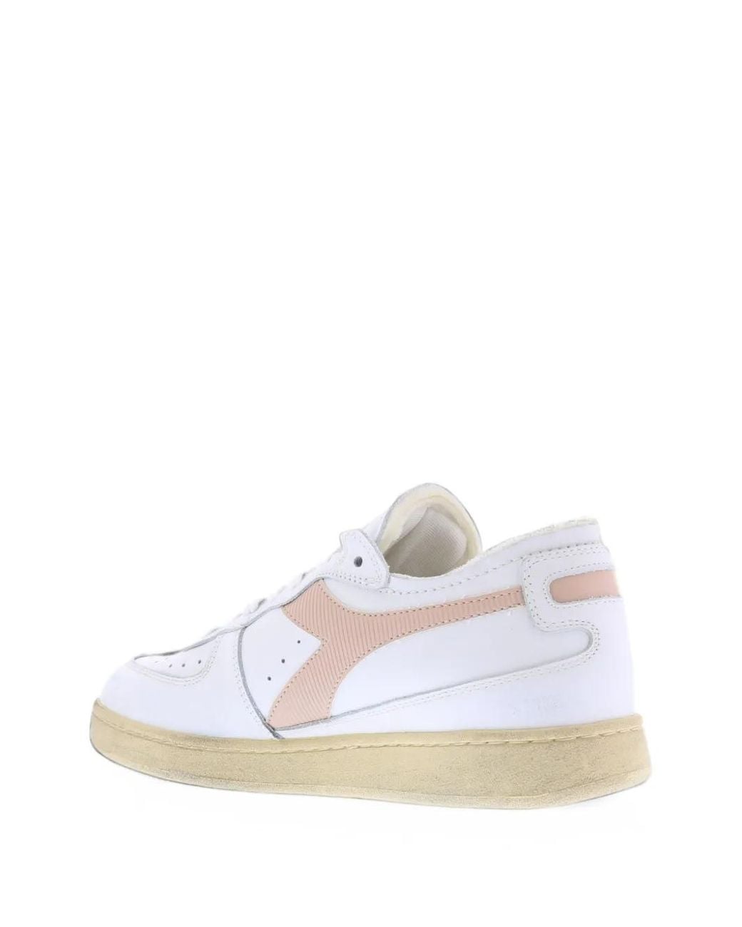 Diadora White Mi Basket Low Lace-Up Sneakers