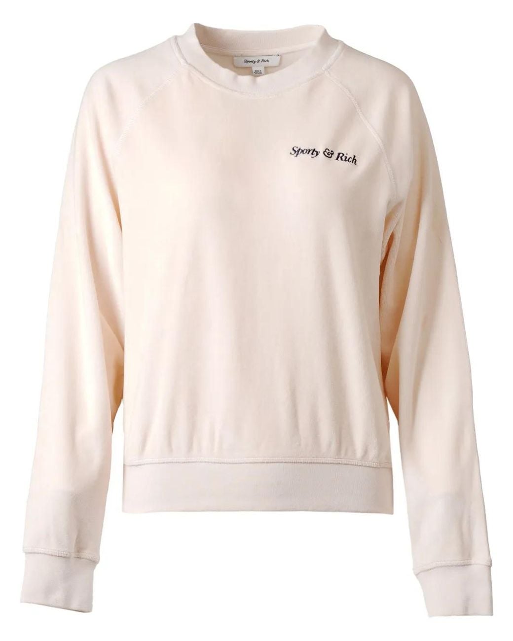 Sporty & Rich Natural Logo-Embroidered Cotton Sweatshirt