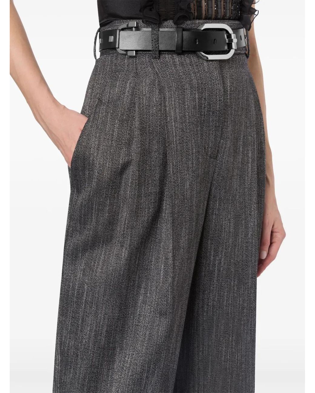 Alberta Ferretti Gray Pant