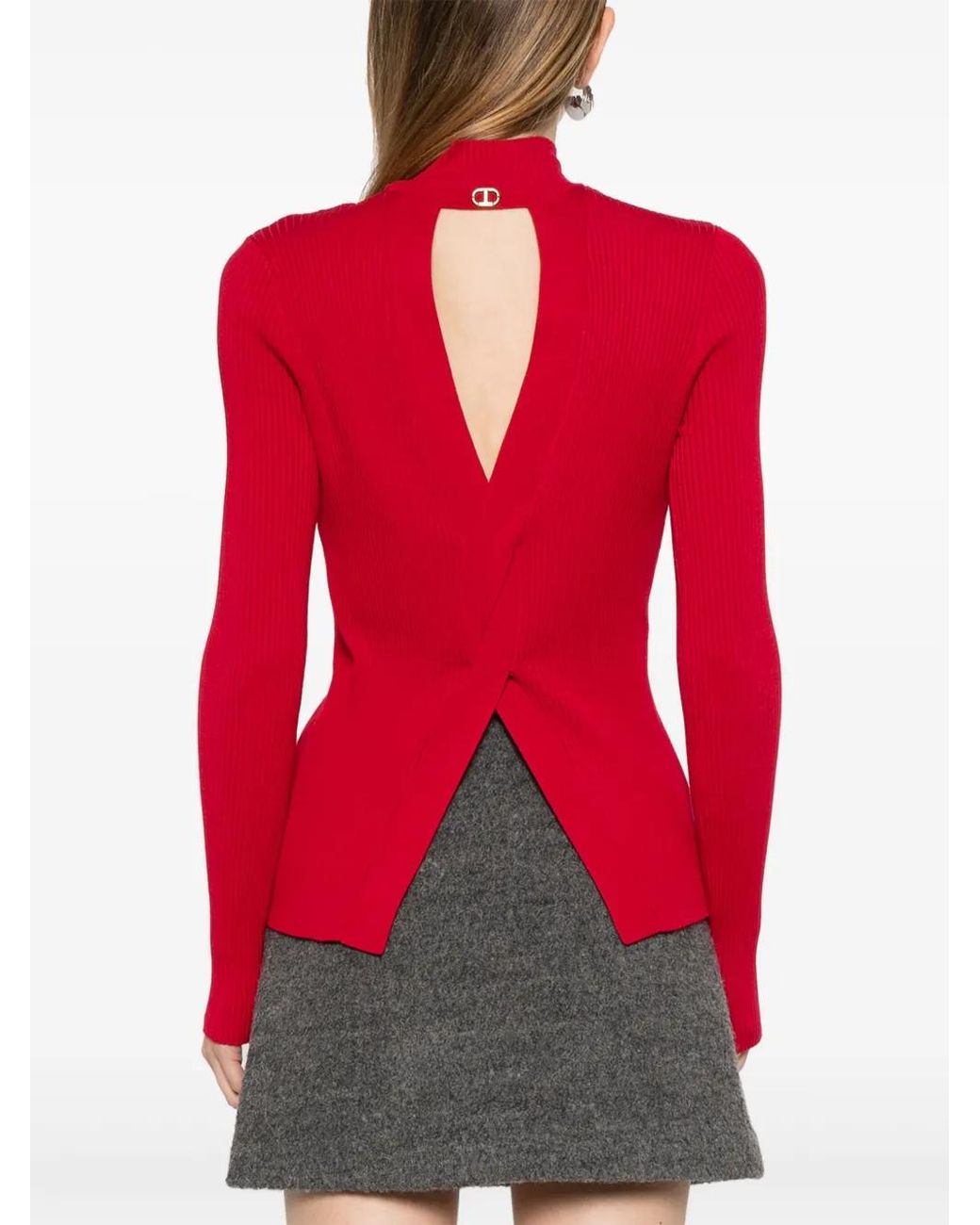 Twinset Geribbelde Sweater in het Red
