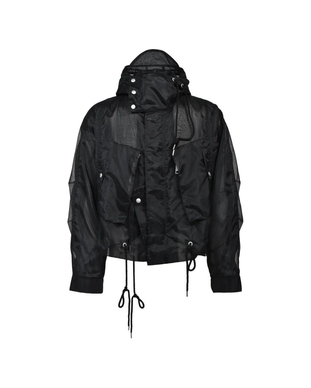Bed J.w. Ford Black Hooded Grid-Texture Jacket for men