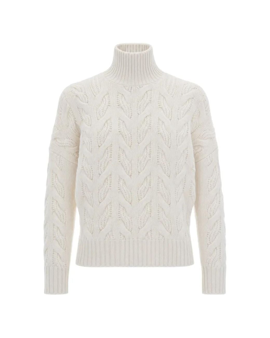 Max Mara White Comfortable Wool And Cashmere Sweater