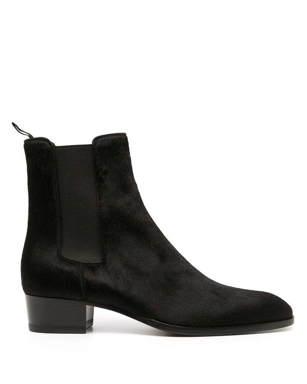 Saint Laurent Wyatt 40mm Pony Hair Chelsea Boots in Black for Men | Lyst