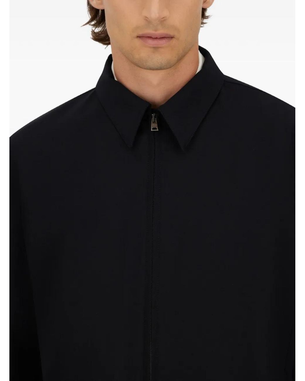 Herno Blue Polyester Jacket Shirt for men