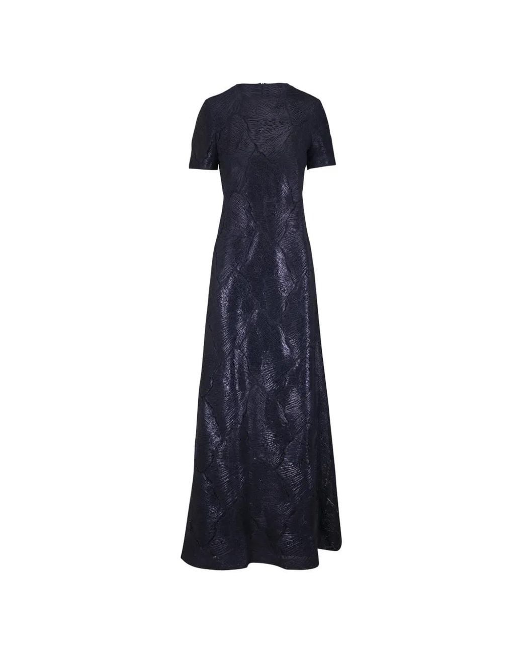 Akris Blue Lace-Textured A-Line Gown