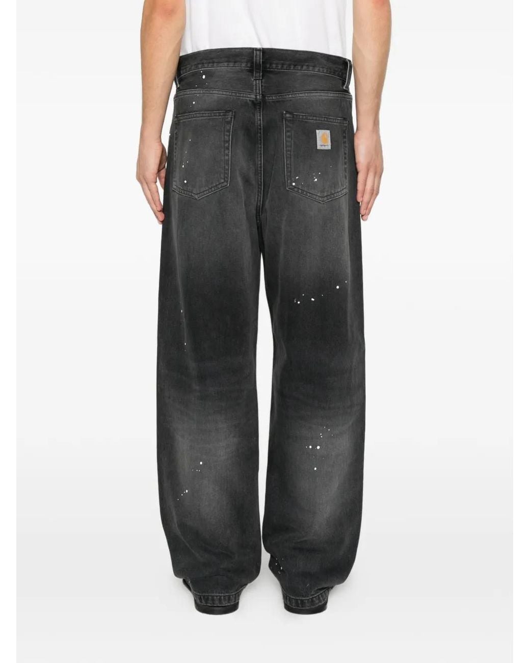 Carhartt Gray Cotton Denim Jeans With Lined Interior for men