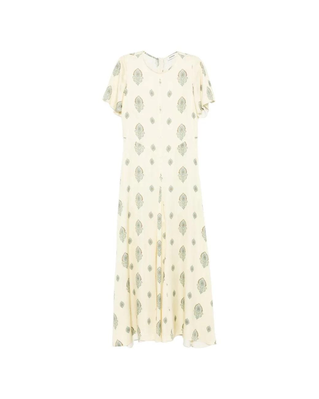 Sandro White Paisley Print Midi Dress