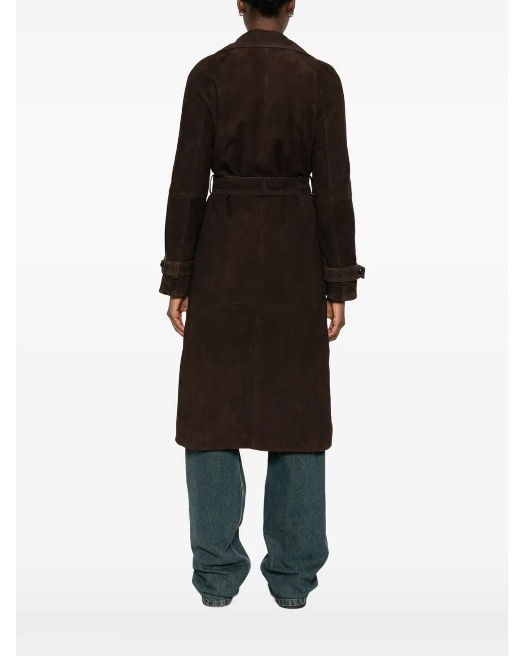 Leather Authority Black Peacefull Belted Suede Coat