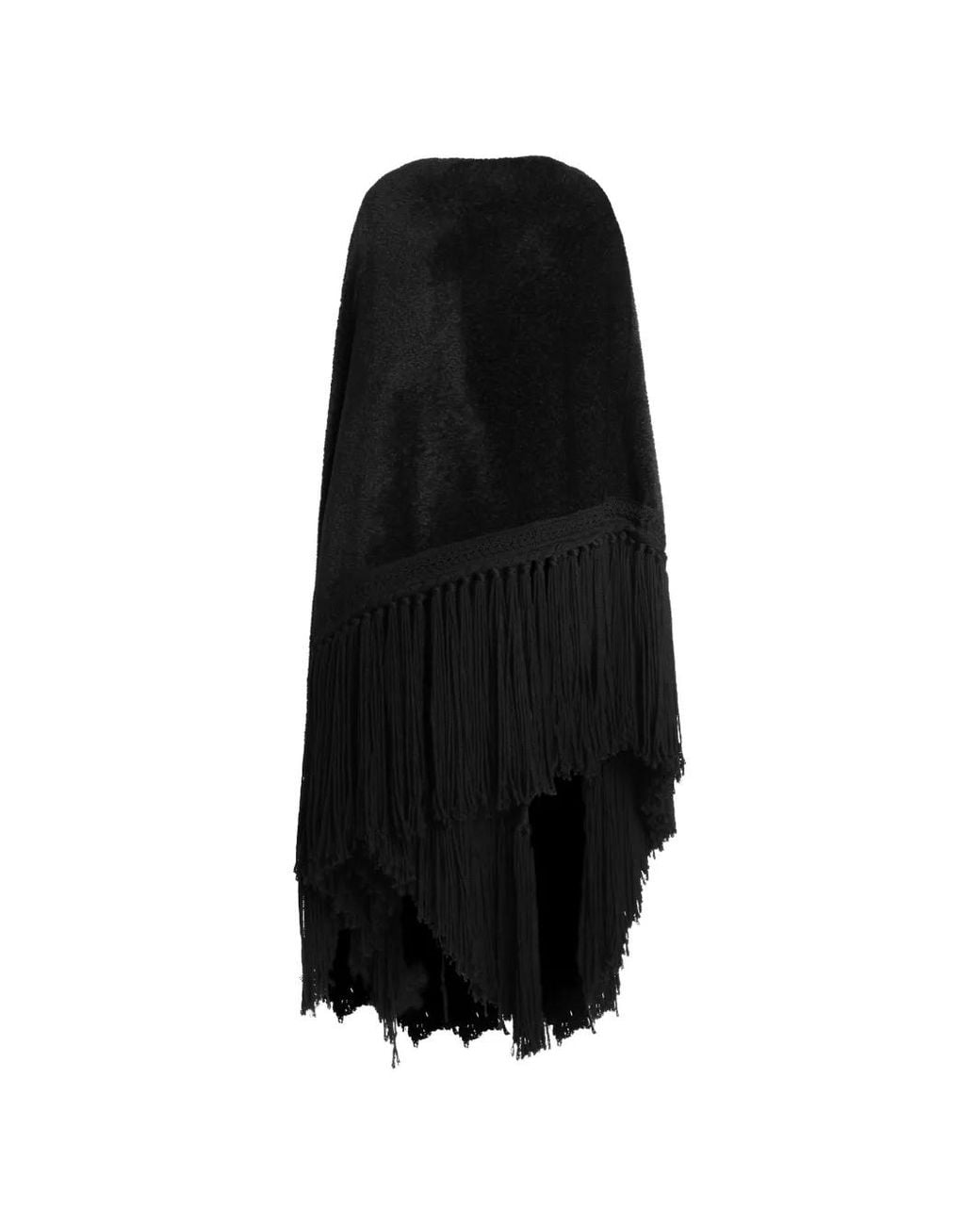 Dolce & Gabbana Black Fringed-Edge Cape