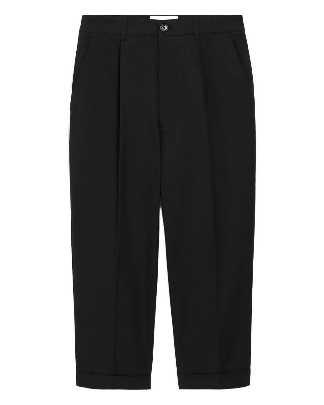 AMI Black Carrot Oversized Cotton Trousers for men