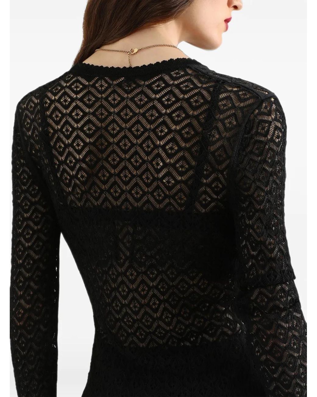 Dolce & Gabbana Black Cardigan En Dentelle