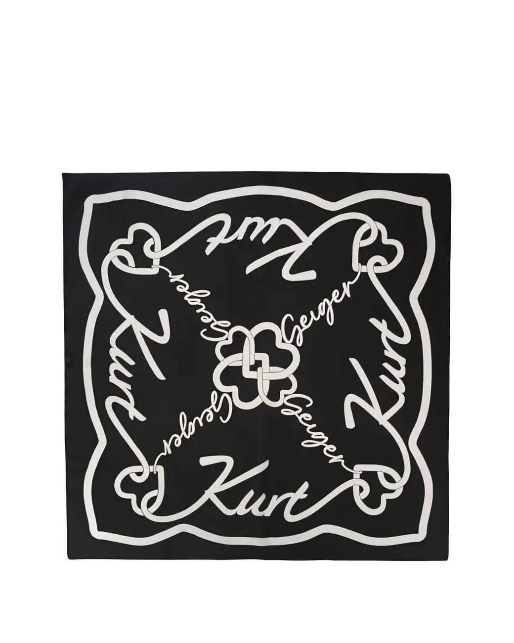 Kurt Geiger Black Square Patterned Scarf
