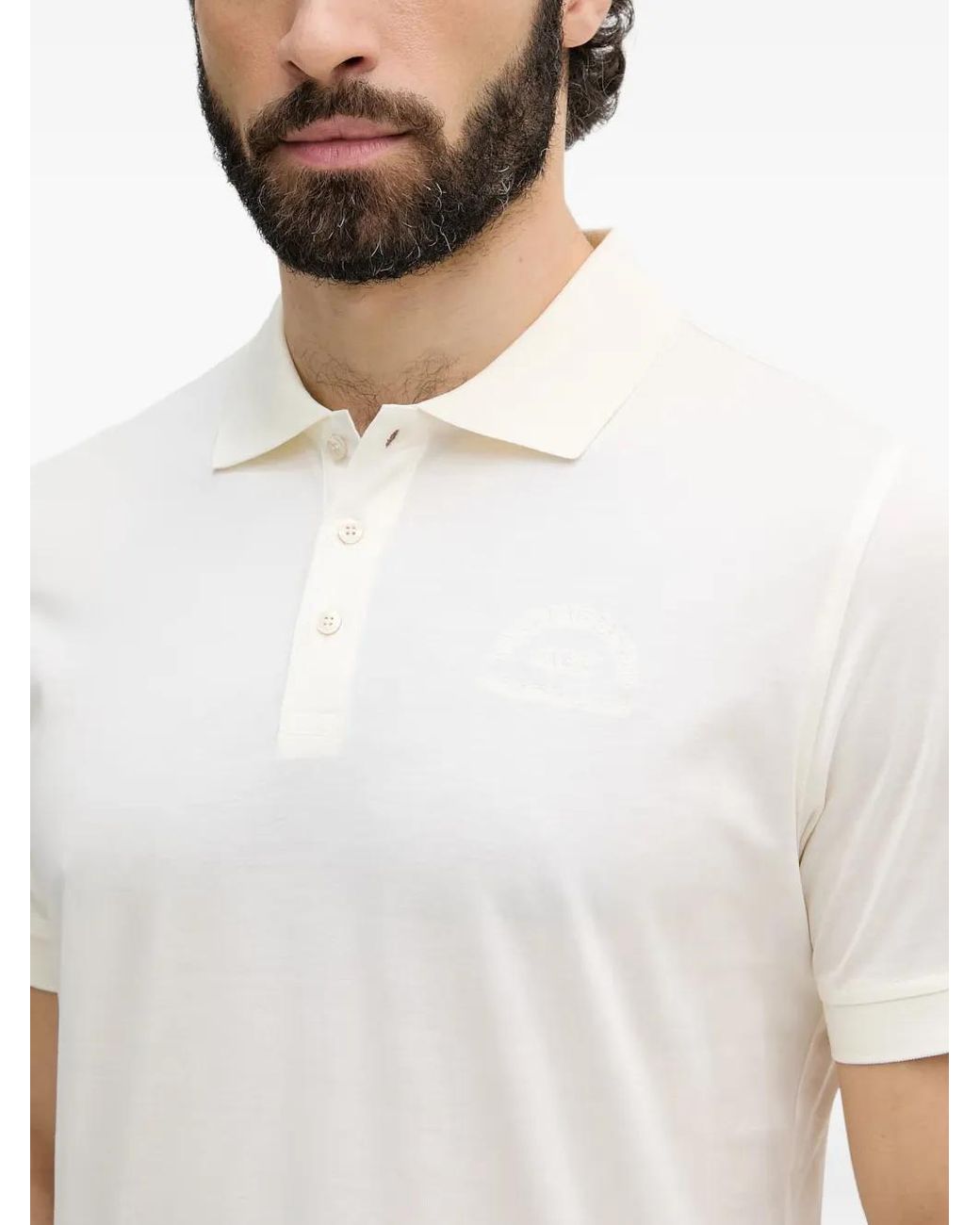 Karl Lagerfeld White Polo En Coton À Logo Brodé Et Manches Courtes for men