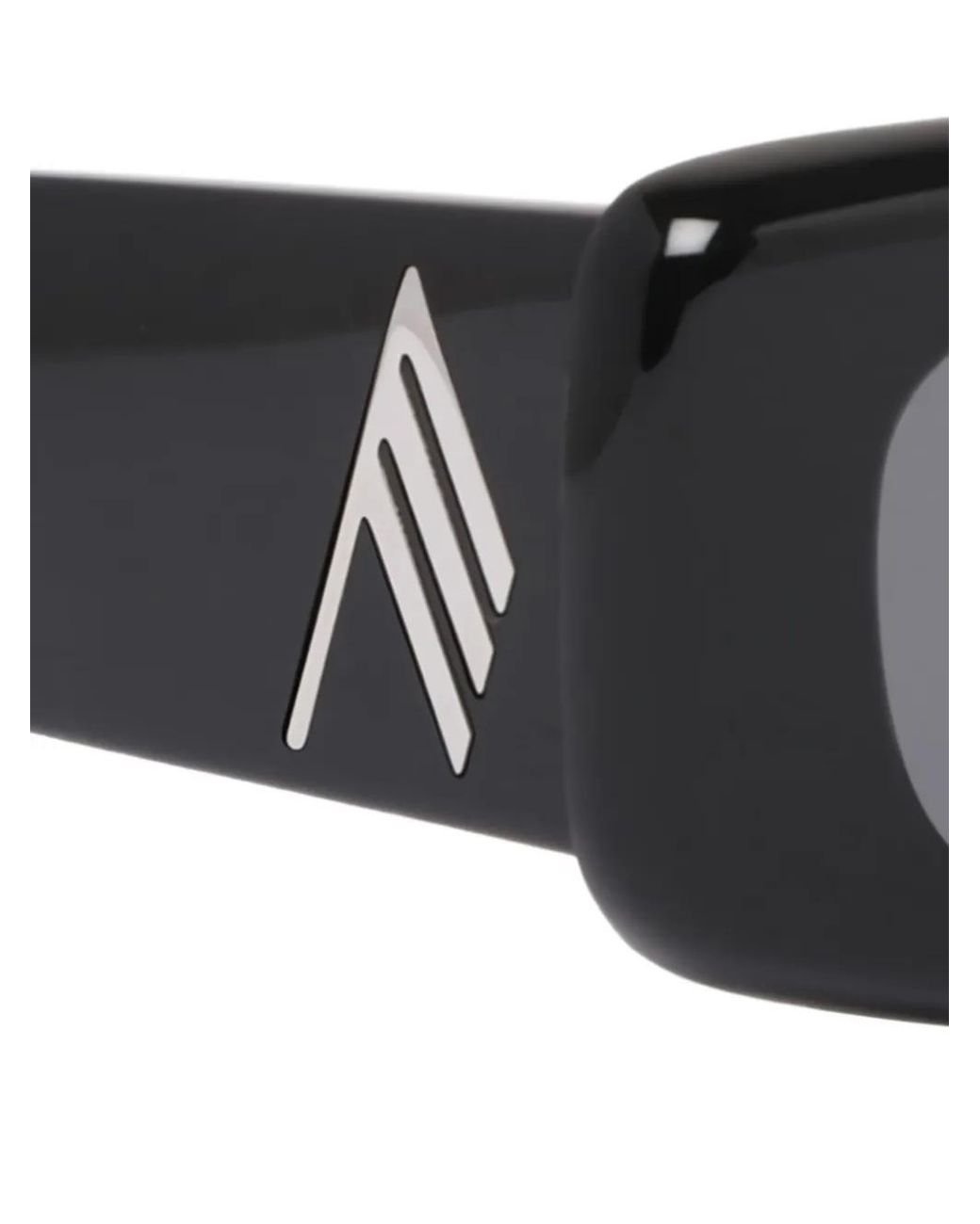 The Attico Black Rectangle-Frame Sunglasses