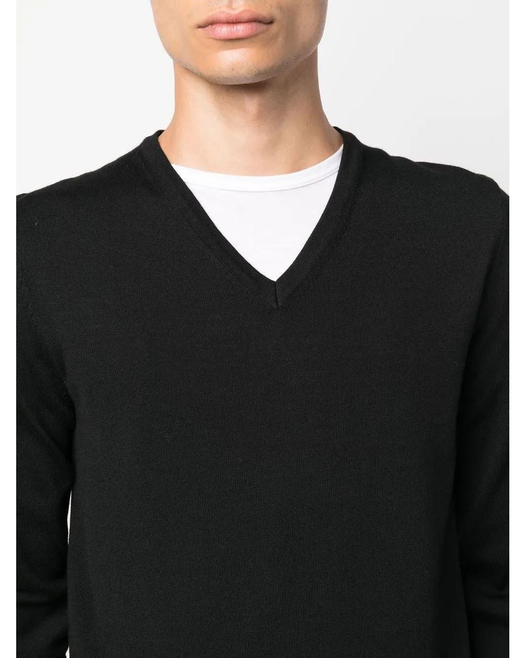 Boss Black V-Neck Wool Jumper for men