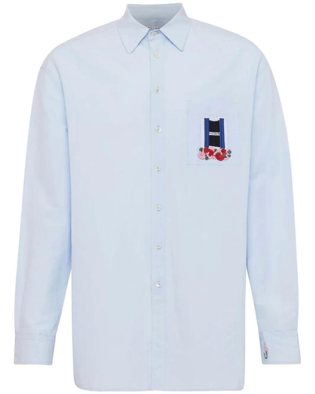 J.W. Anderson Blue Embroidery Detail Shirt for men
