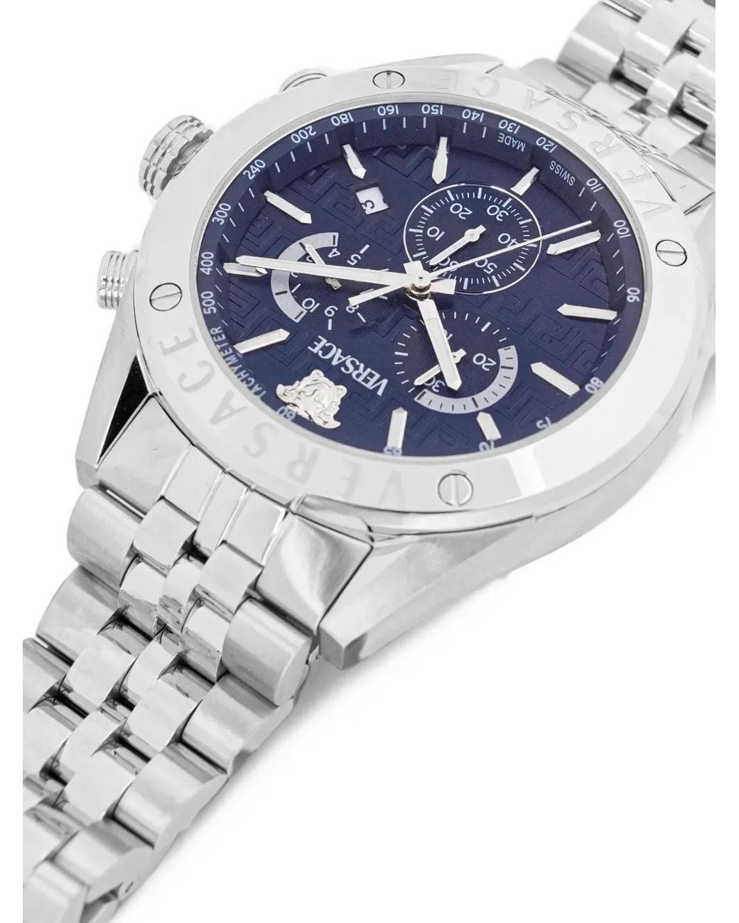 Versace Blue Link-Bracelet 44Mm Watch for men