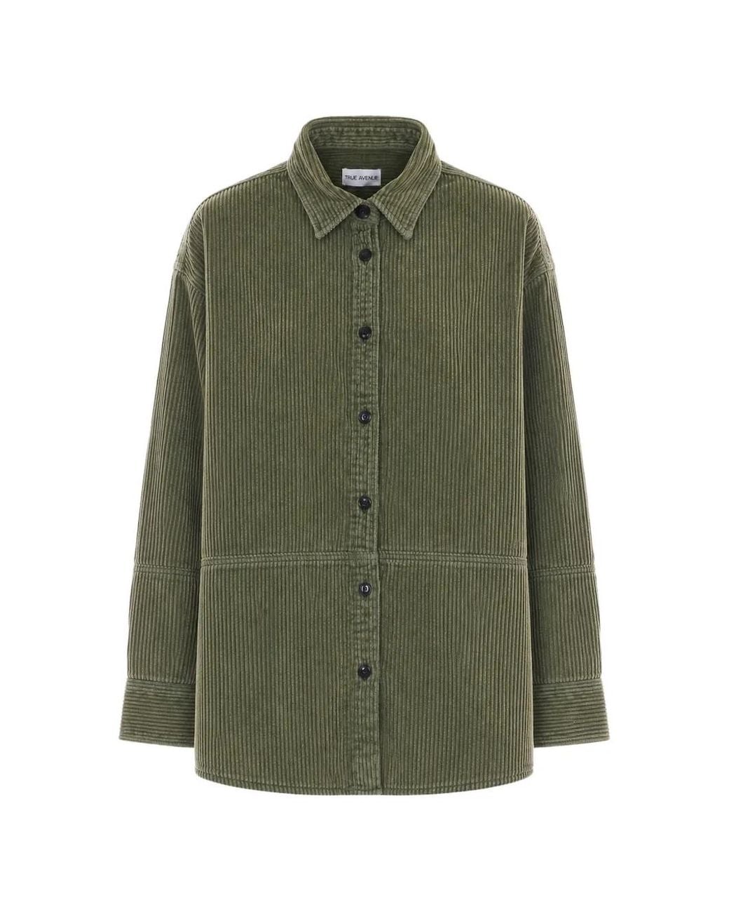 TRUE AVENUE Green Ludovica Corduroy Overshirt