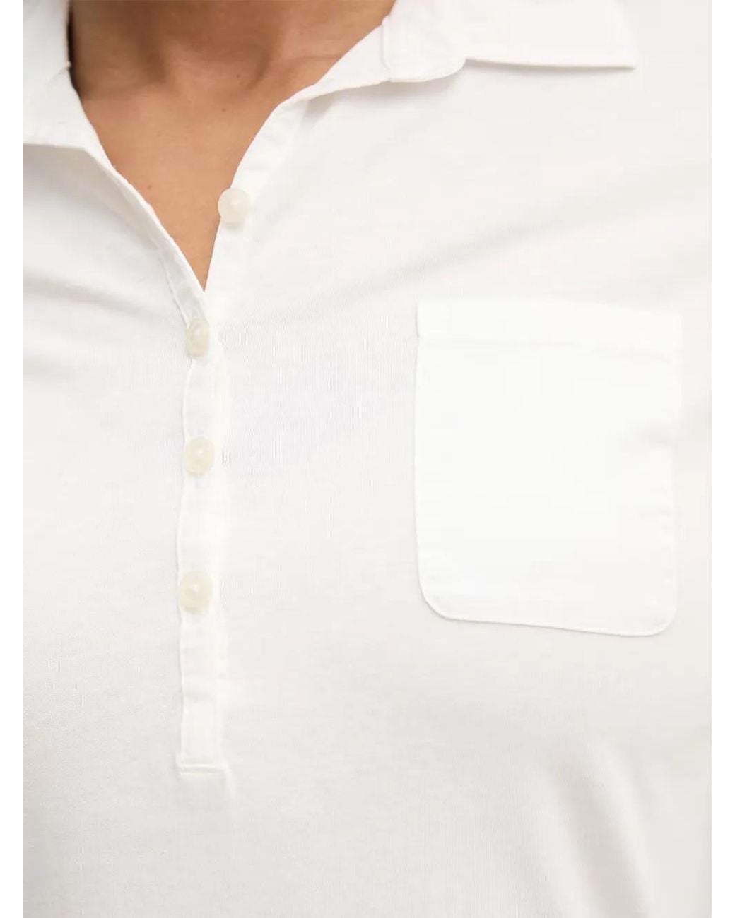 Marc O' Polo White Chest-Pocket Polo Shirt