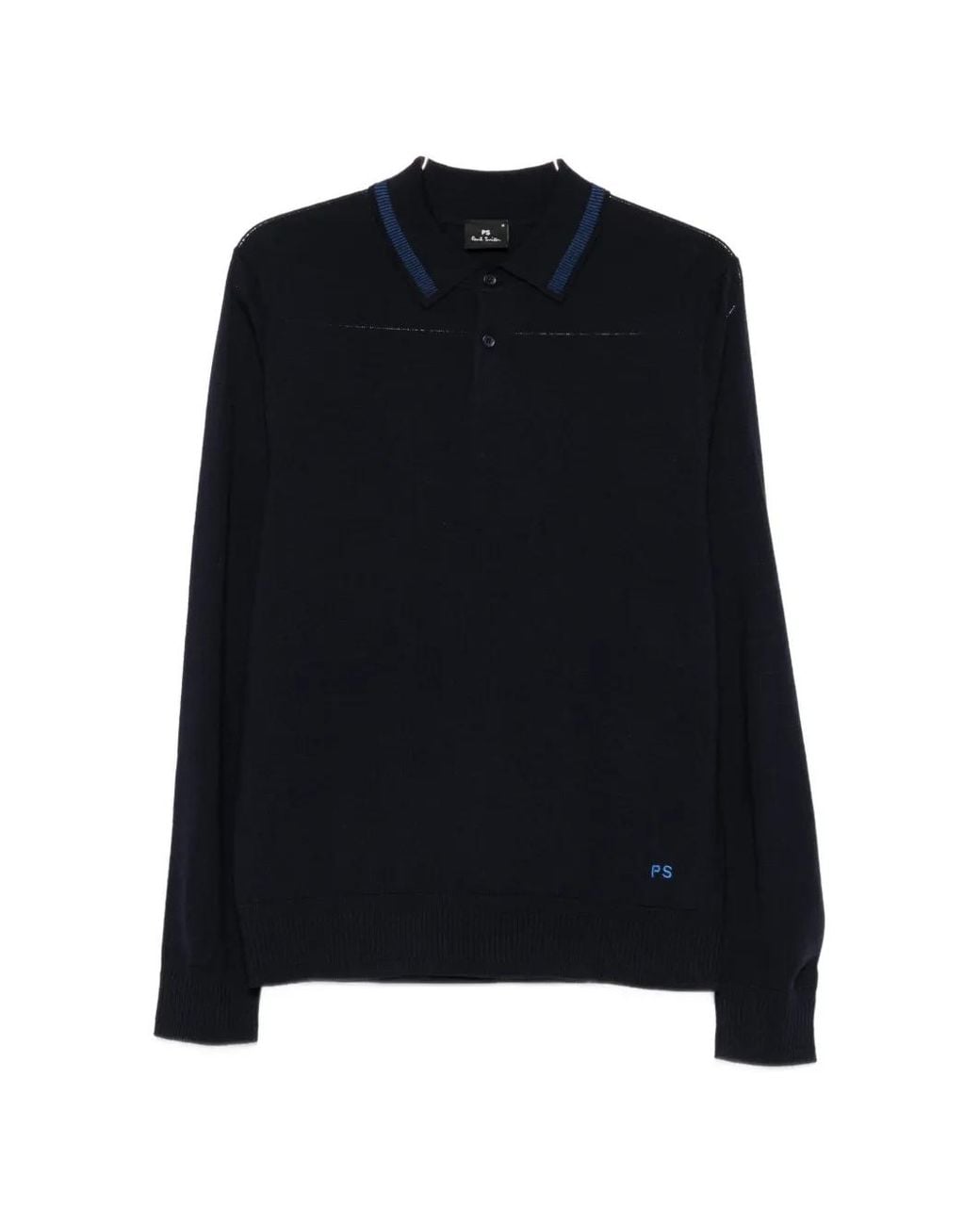 Paul Smith Black Long-Sleeve Polo Shirt for men
