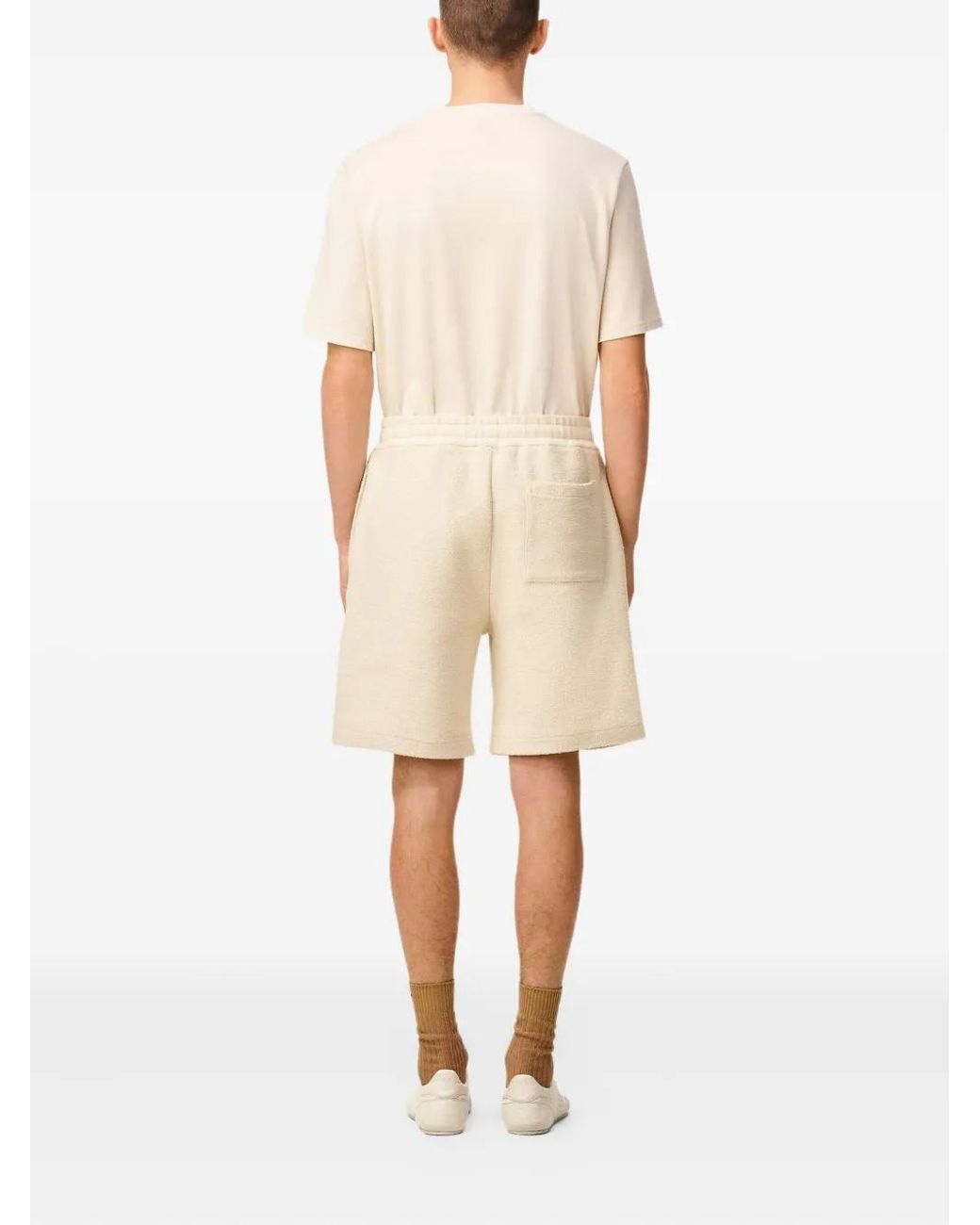 AMI Natural Curly Fleece Cotton Shorts for men