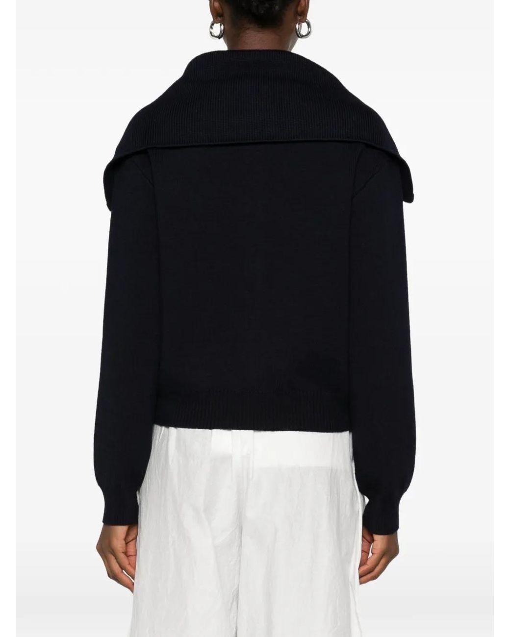 Rohe Black Zip-Up Ribbed-Trim Cardigan