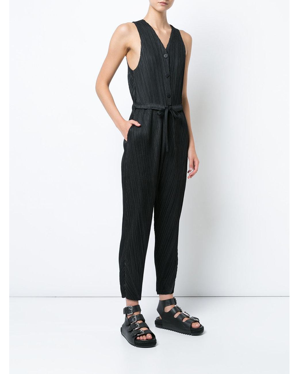 Pleats Please Issey Miyake Women's Black Thicker Bounce Jumpsuit