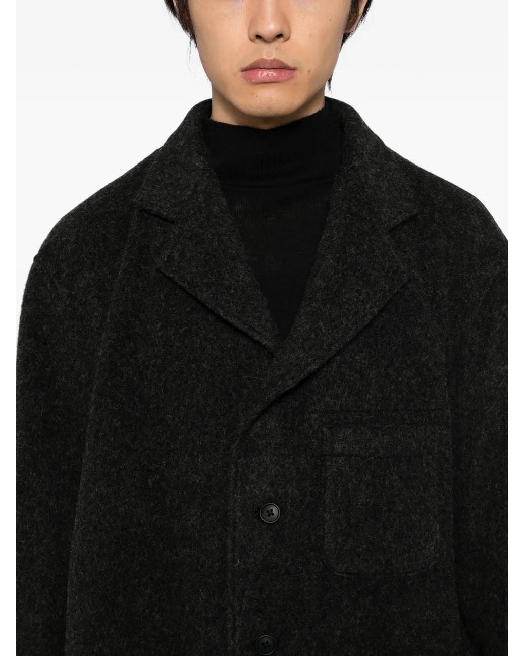 Yohji Yamamoto Black X Masses Herringbone Wool Jacket for men