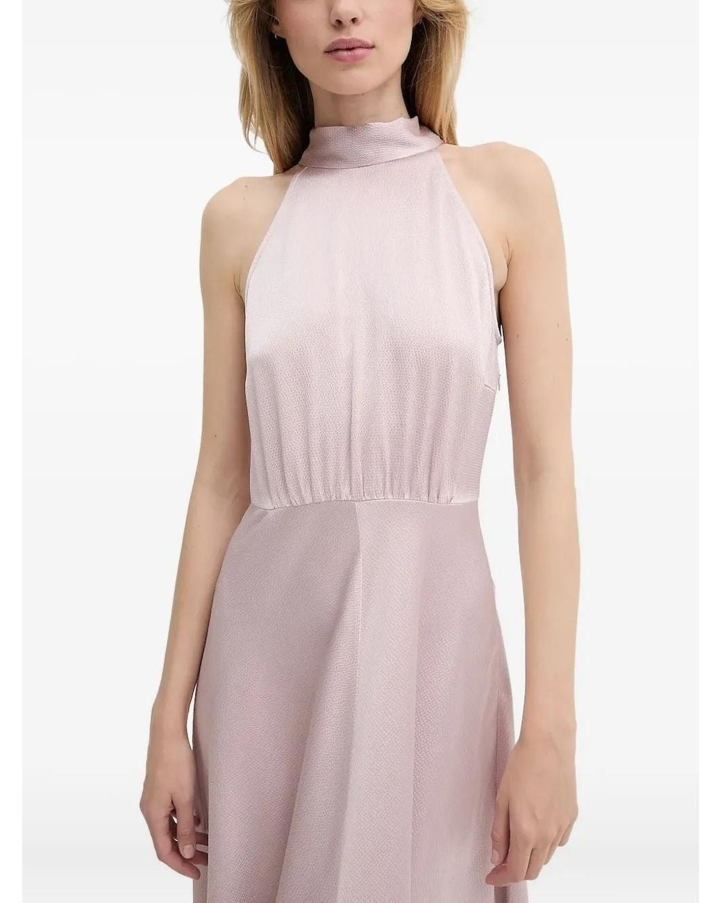 Samsøe & Samsøe Pink Halterneck Midi Party Dress