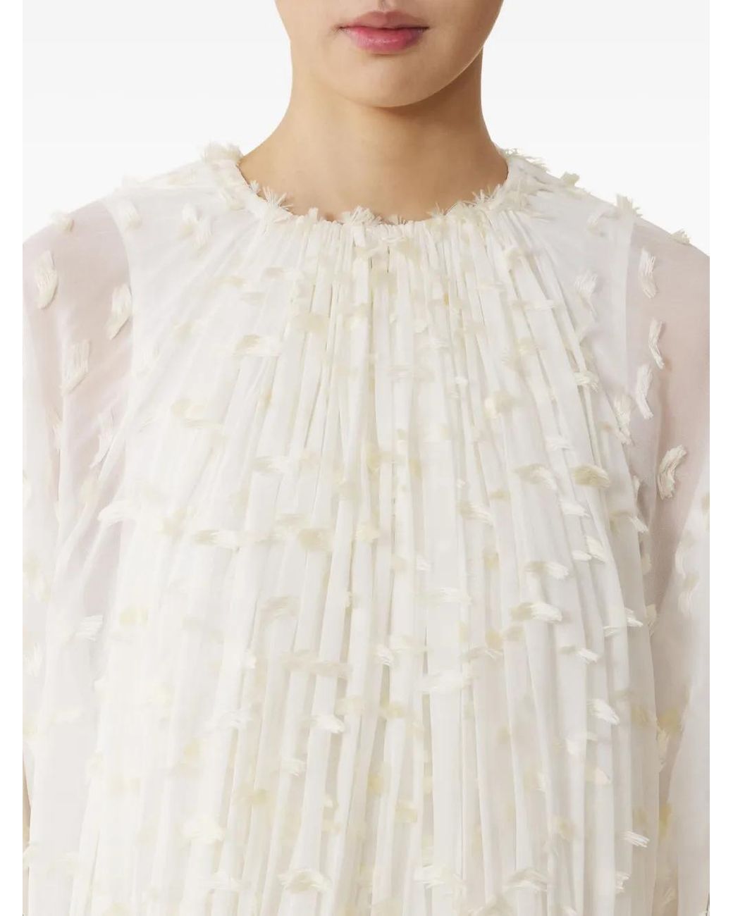 Lanvin Geplooide Maxi-Jurk in het White