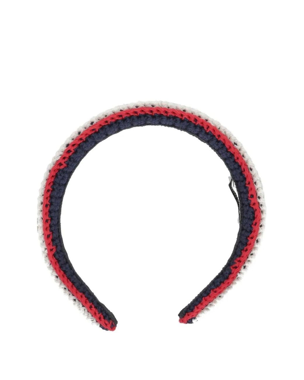 Miu Miu Blue Striped Crochet Headband