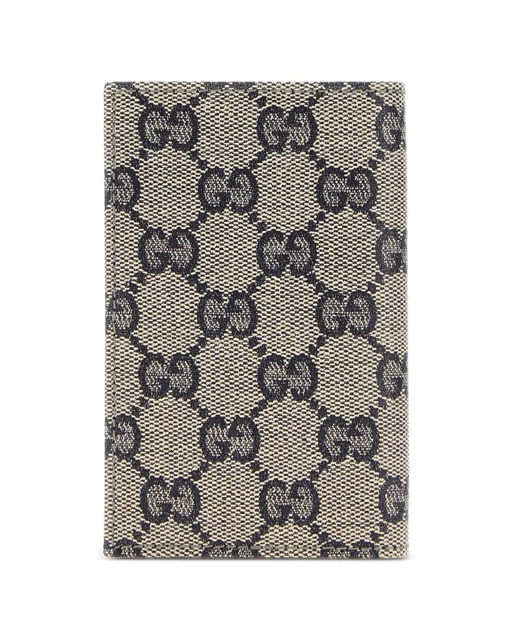 Gucci Gray Monogram-Pattern Card Holder for men