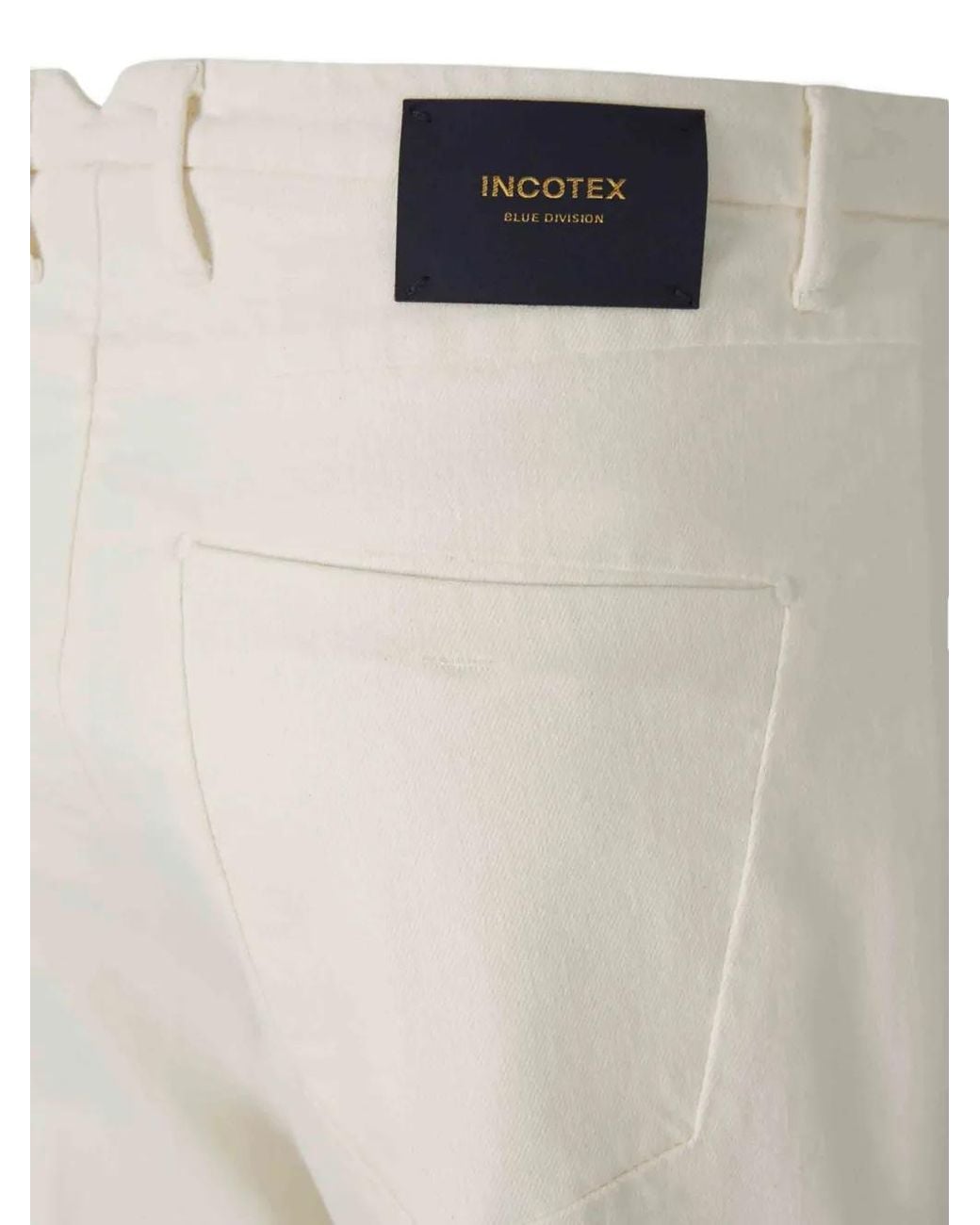 Incotex White Pleated Straight-Leg Trousers for men