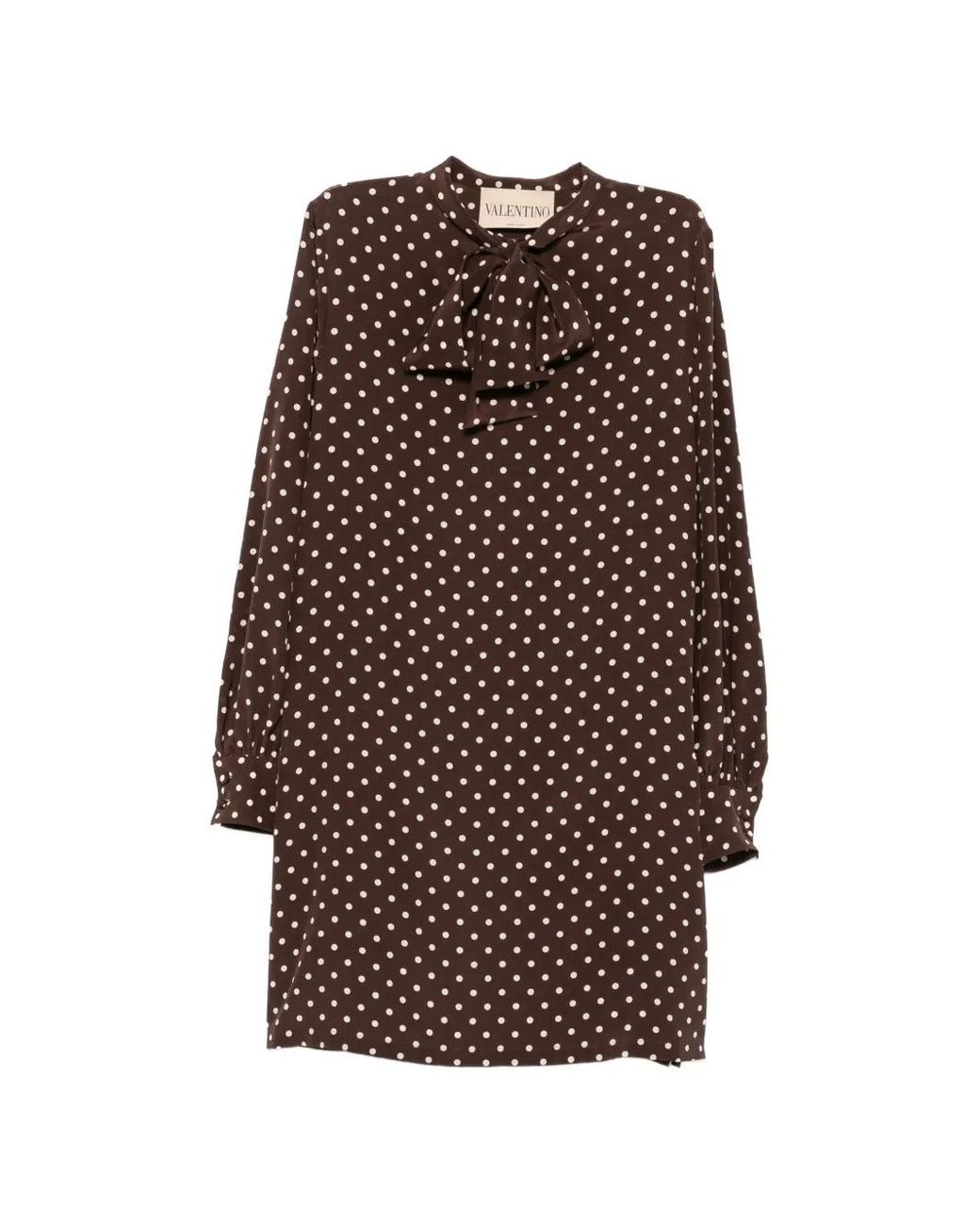 Valentino Garavani Brown Robe Courte À Pois