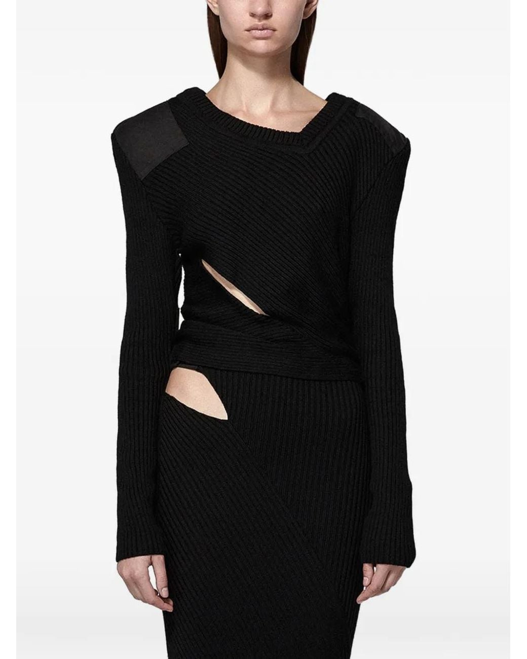 SRVC Studio Black Marshal Cut-Out Sweater