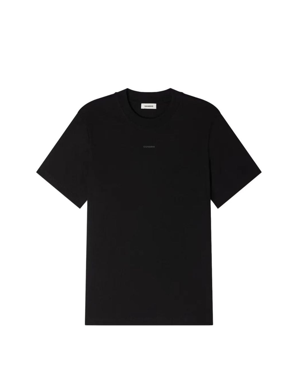 Sandro Black Cotton T-Shirt for men