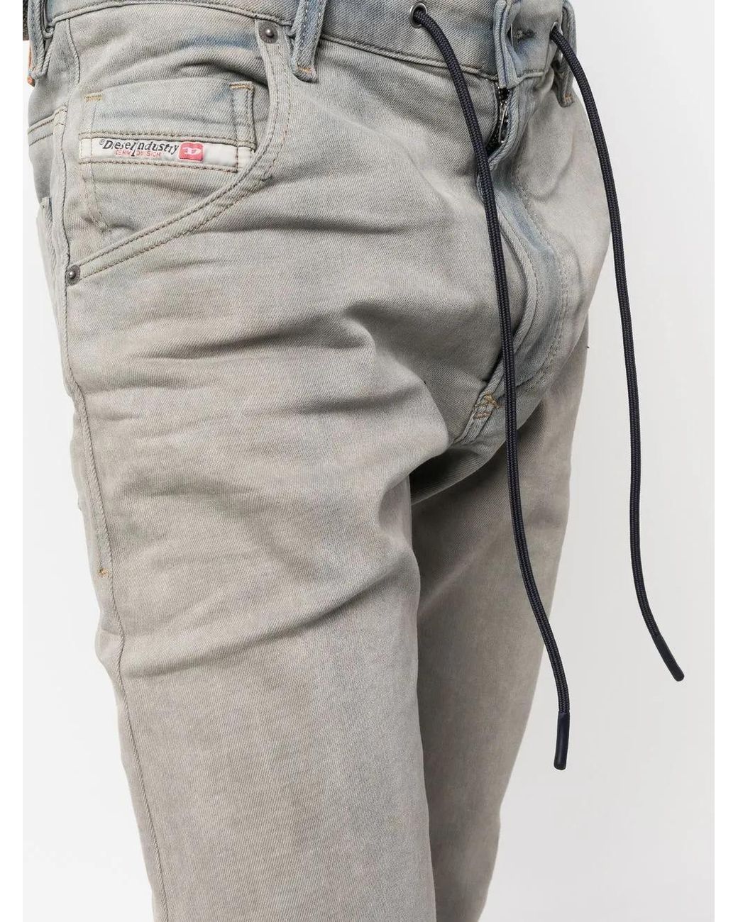 DIESEL Gray Krooley Drawstring Tapered Jeans for men