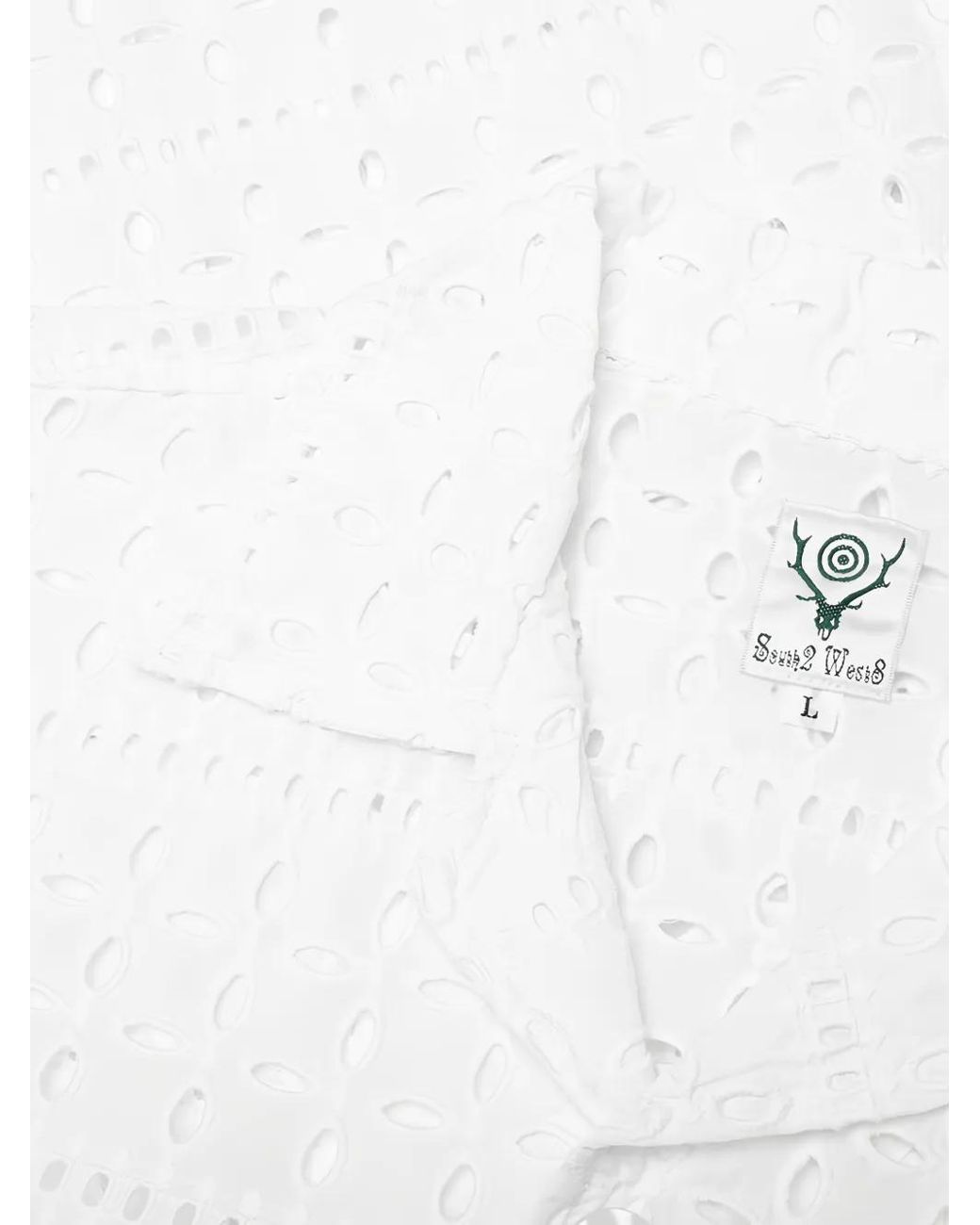 South2 West8 White Cabana Eyelet-Embroidered Shirt for men