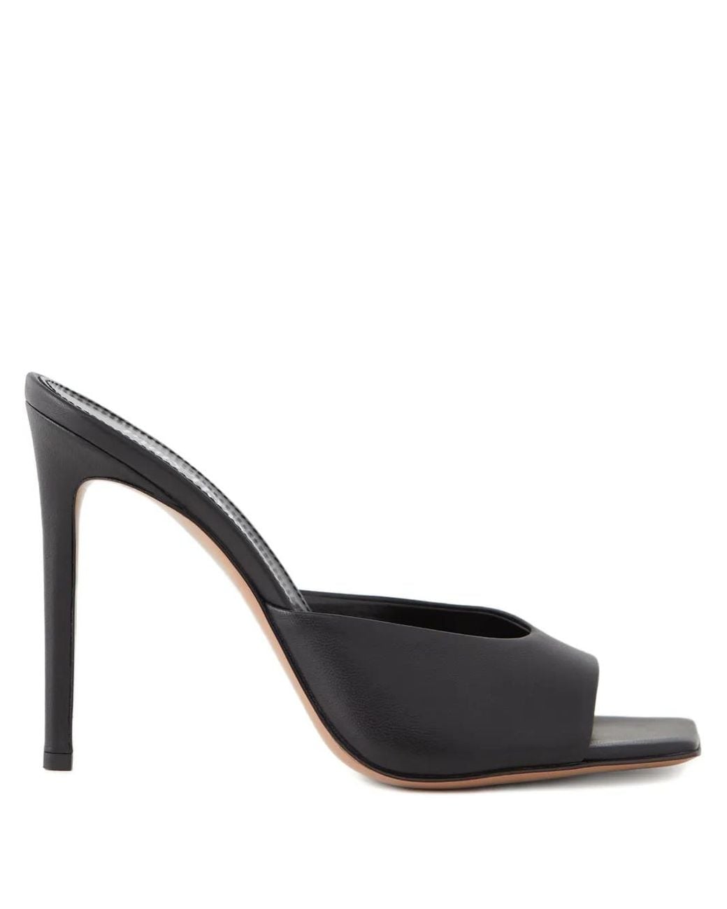Paris Texas Black 105Mm Square Toe Heeled Sandals
