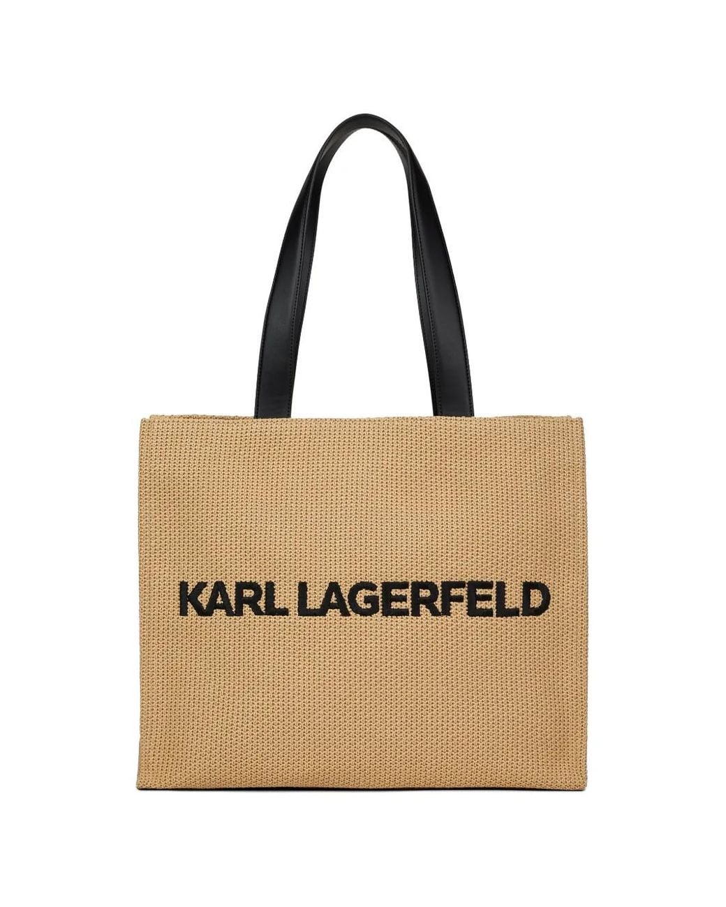 Karl Lagerfeld Natural Large Raffia-Effect Tote Bag