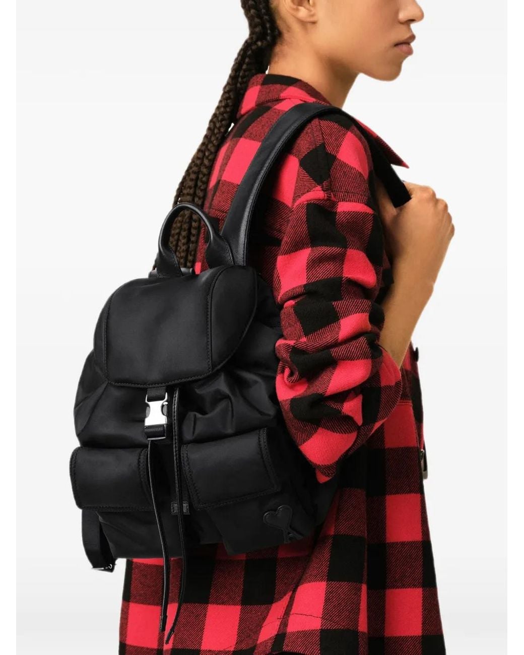 AMI Black Marcel Small Nylon Backpack
