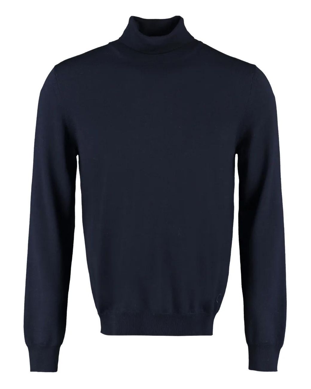 THE (Alphabet) Blue Turtleneck Wool Sweater for men