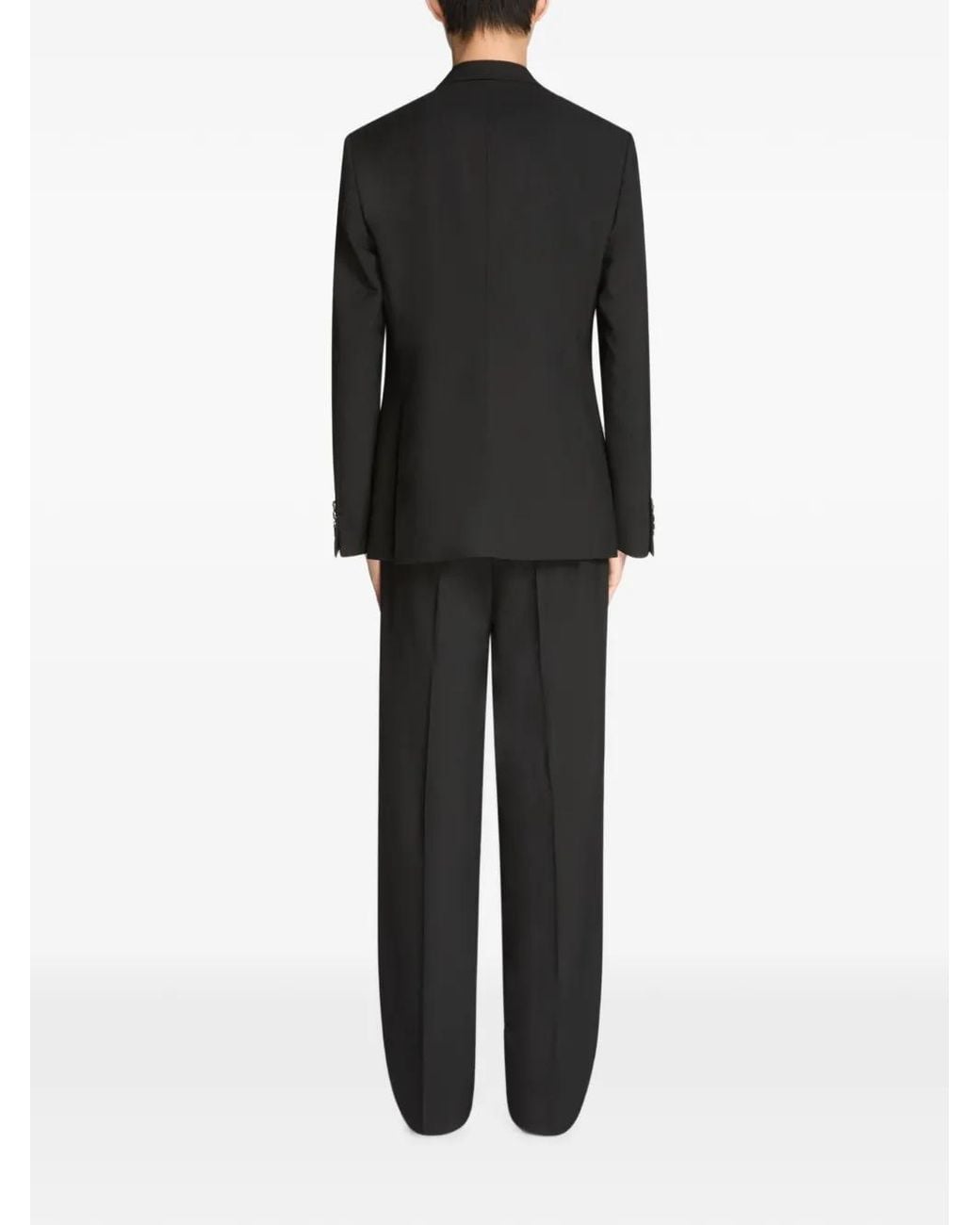 Dries Van Noten Black Slim Fit Cotton Wool Suit for men