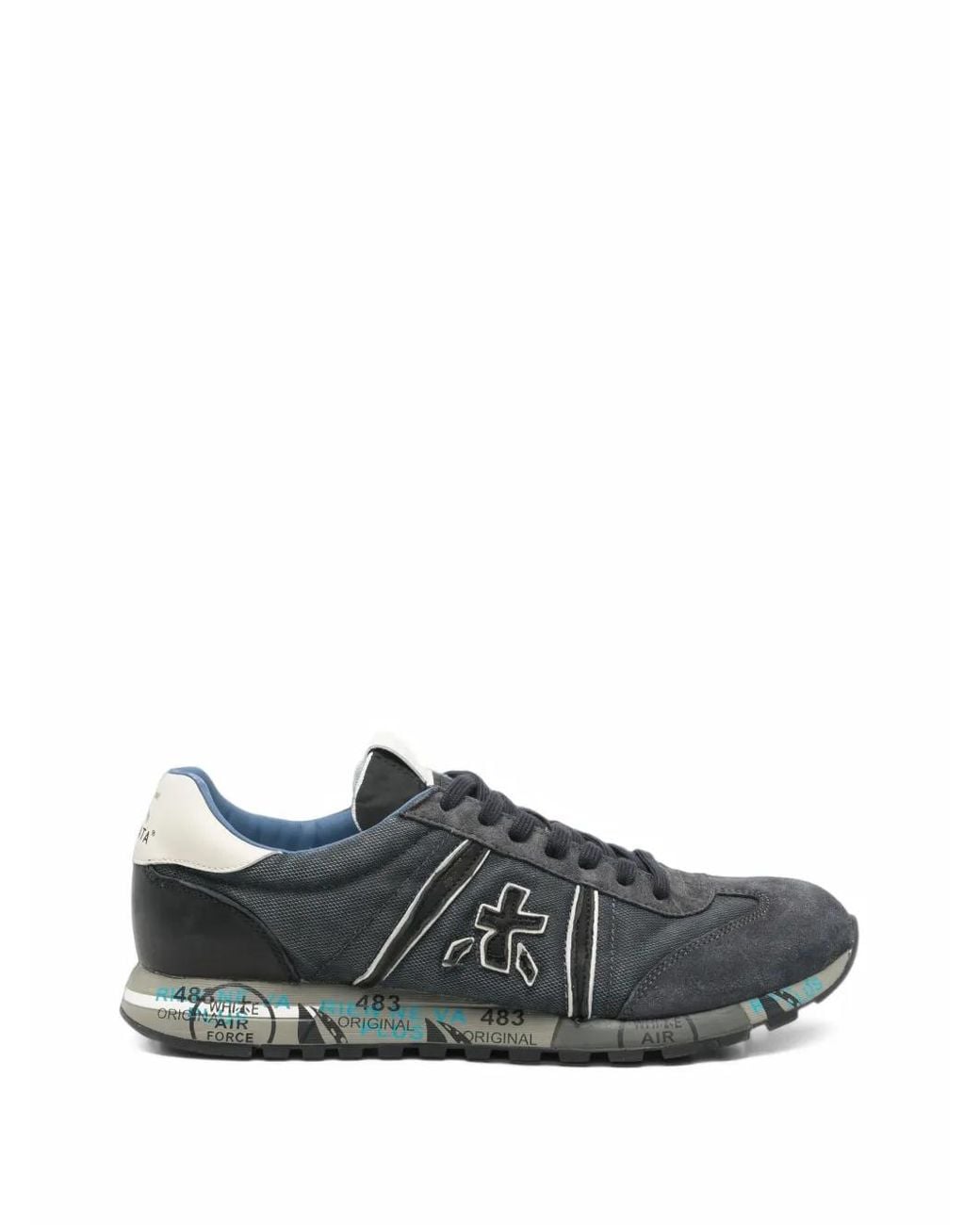 Premiata Gray Lucy Logo-Patch Sneakers for men
