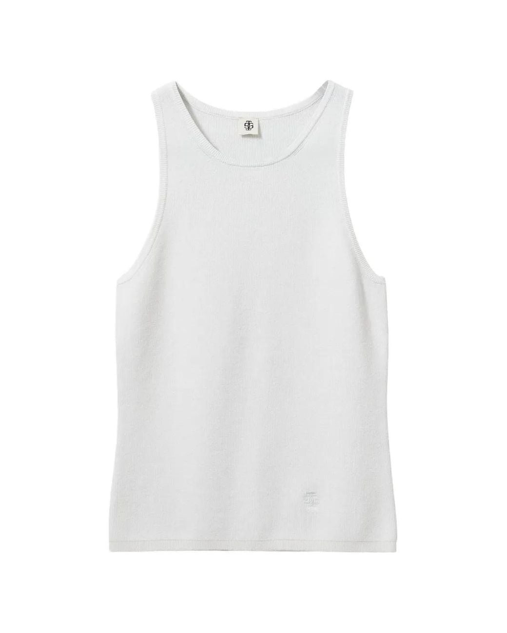 THE GARMENT White Logo-Embroidery Ribbed Top