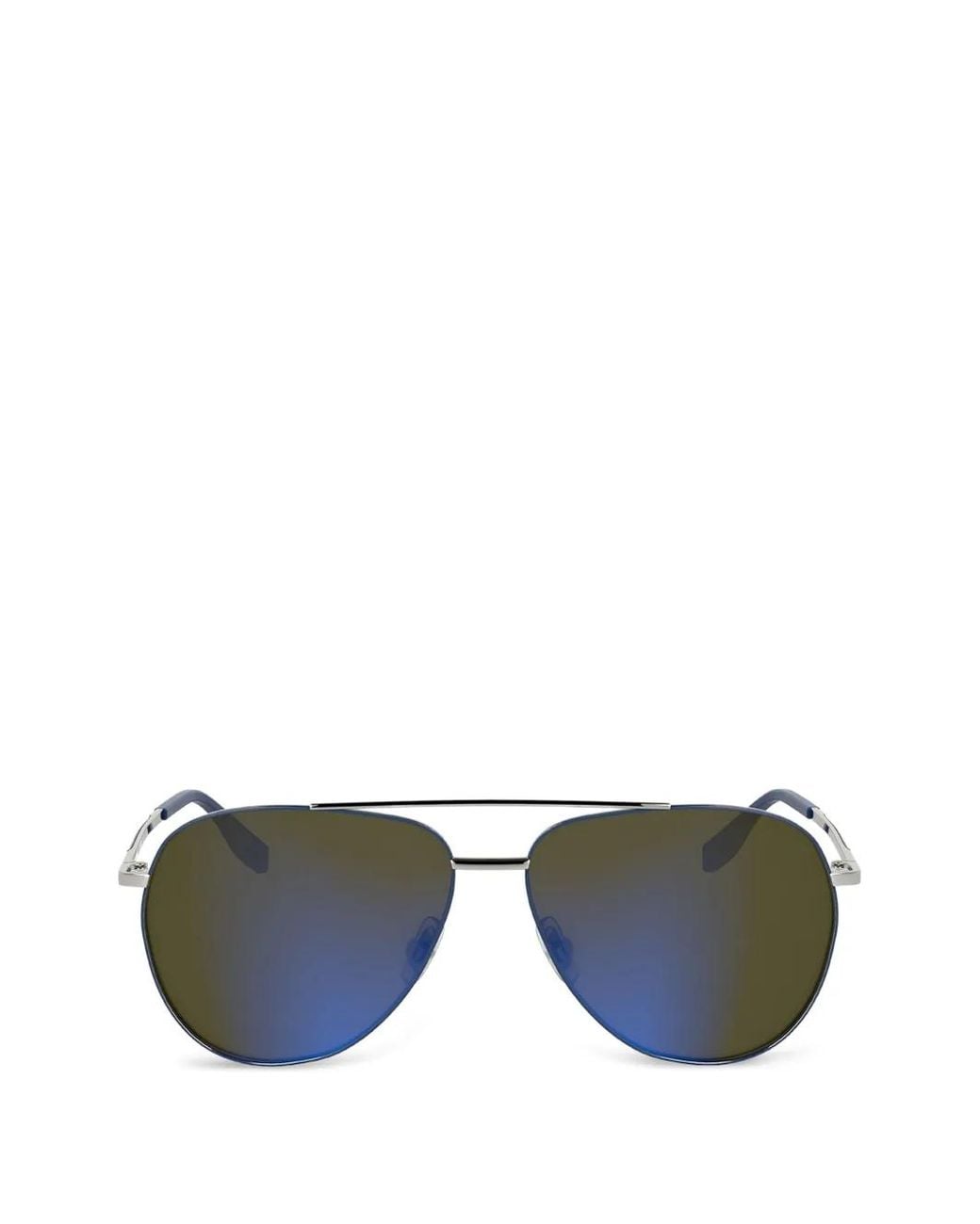 Karl Lagerfeld Metallic Double-Bridge Pilot-Frame Sunglasses