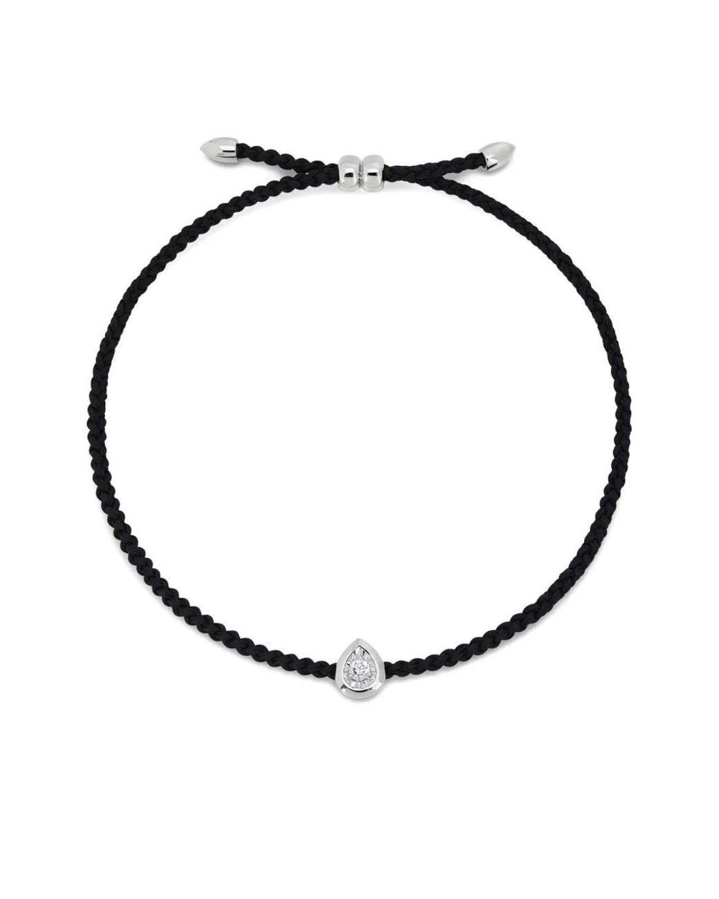 Monica Vinader White Pear Diamond Cord Bracelet