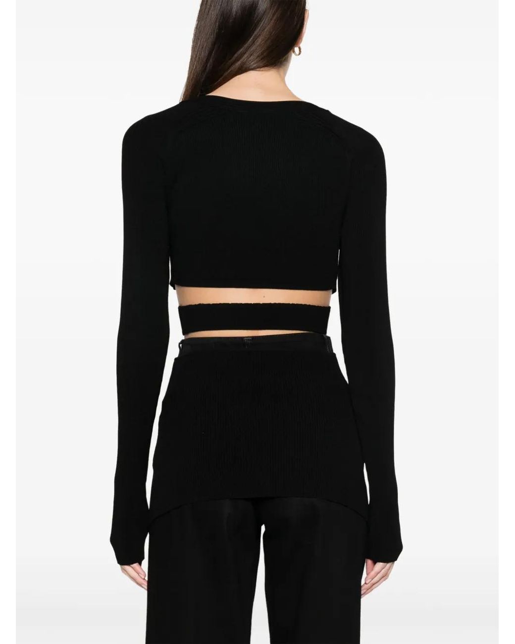 Nensi Dojaka Black Cut-Out Sweater