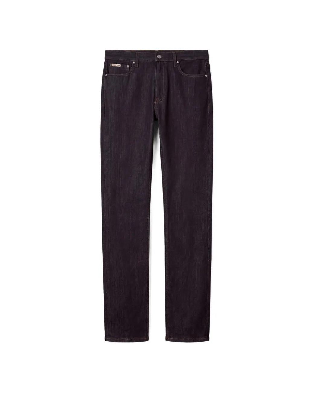 Calvin Klein Blue Logo-Patch Straight-Leg Jeans for men